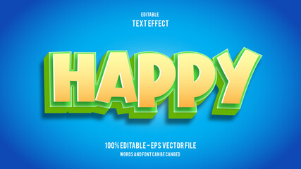 Happy Cartoon Style editable text effect