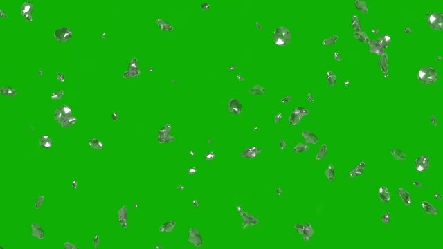 Spinning diamonds motion graphics with green screen background