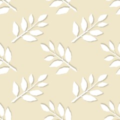 Seamless pattern with leaves for fabrics and textiles