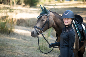 Obraz premium Reiterin & Pferd