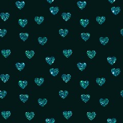 Glitter seamless valentines hearts pattern for fabrics and textiles and packaging and gifts and cards and linens 