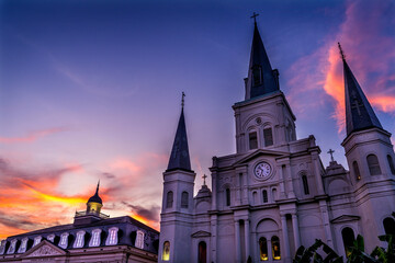 Saint Louis Cathedral, Cabildo State Museum, New Orleans, Louisiana.