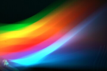 Luz de neòn a travès de un prisma produce un arcoirirs multicolor forma bella  ilustraciòn de diseños de fondos. - obrazy, fototapety, plakaty