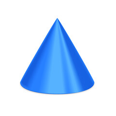Blue 3d cone isolated on a white background