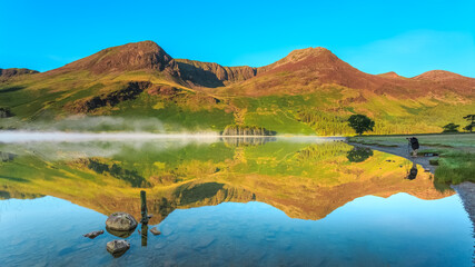 Capturing first light at Buttermere in The Lake District, England