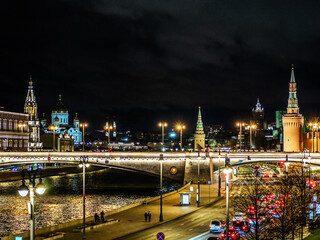 Fototapeta premium The image of the Kremlin in Russia at night, the night city.