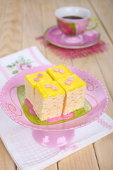 Various homemade bakeries on the table such as cake, pastry, sweet and delicious.