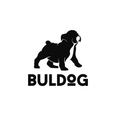 bulldog silhouette logo icon design inspiration