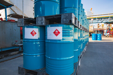 Oil barrels green or symbol warning chemical drums vertical