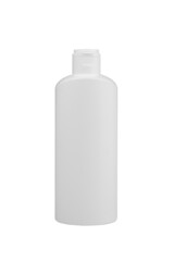 Unbranded cosmetic tube packaging mock up. Blank body cream, lotion, shampoo or shower gel bottle. White plastic container isolated on white background.