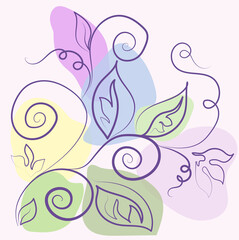 Poster with stylized plants light