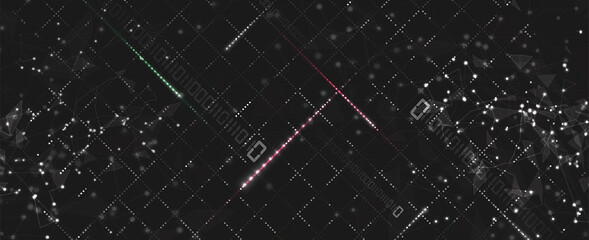 Neural network concept. Connected cells with links. High technology process. Abstract background