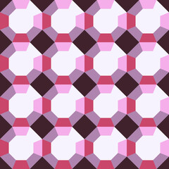 Seamless vector pattern with 3d geometrical texture on brown background. Simple optical illusion wallpaper design. Decorative diamond crystal fashion textile.