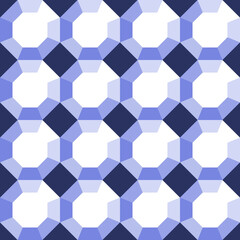 Obraz na płótnie Canvas Seamless vector pattern with 3d colour gradient on purple background. Geometrical optical illusion wallpaper design. Decorative fashion textile.