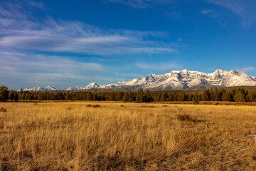 Big Prairie in autumn in Glacier National Park, Montana, USA