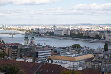 Fototapeta na wymiar Danube river in Budapest view cityscape