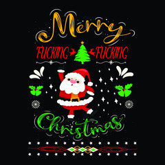 Fototapeta na wymiar Best typography Christmas t-shirt design