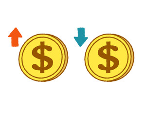 ドル　アップダウン　のイラスト