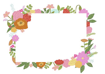 フラット　花　フレーム　見出し　四角