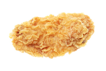 Fried chicken meat in batter isolated on a white
