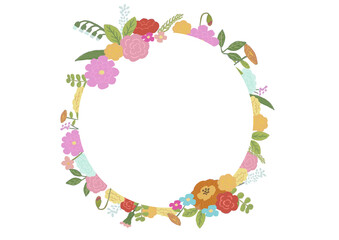 フラット　花　円　リース　フレーム