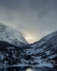 Fototapeta na wymiar View into a Valley in Norway