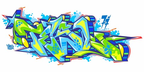Isolated Abstract Urban Graffiti Street Art Style Word Tesl Lettering Vector Illustration 