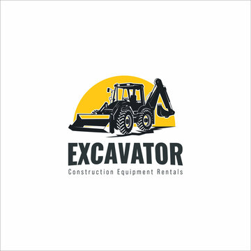 Excavator logo designs concept vector illustration