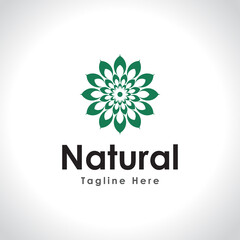 Fototapeta premium Stylized lotus flower icon, vector illustration