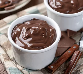 Fotobehang Creamy chocolate pudding in a cup © chas53