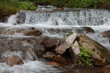 waterfall in the mountains