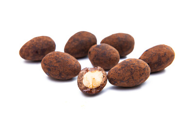 chocolate covered nut isolated