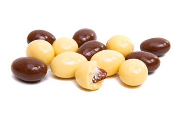chocolate covered nut isolated