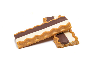 cookies with dark and white chocolate isolated