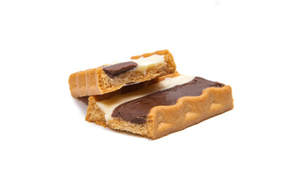 cookies with dark and white chocolate isolated
