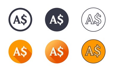 Australian Dollar Symbol Icon Set