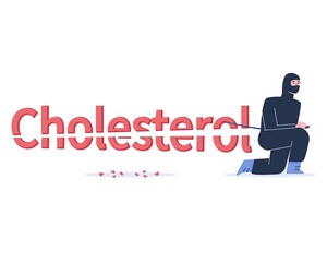 A ninja cutting cholesterol for healthy lifestyle