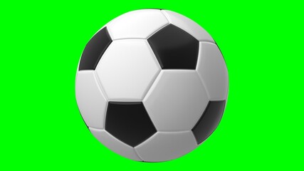 Soccer ball on green chroma key background.
3d illustration for background.