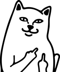 Evil cat. Print for t-shirt on vector. 