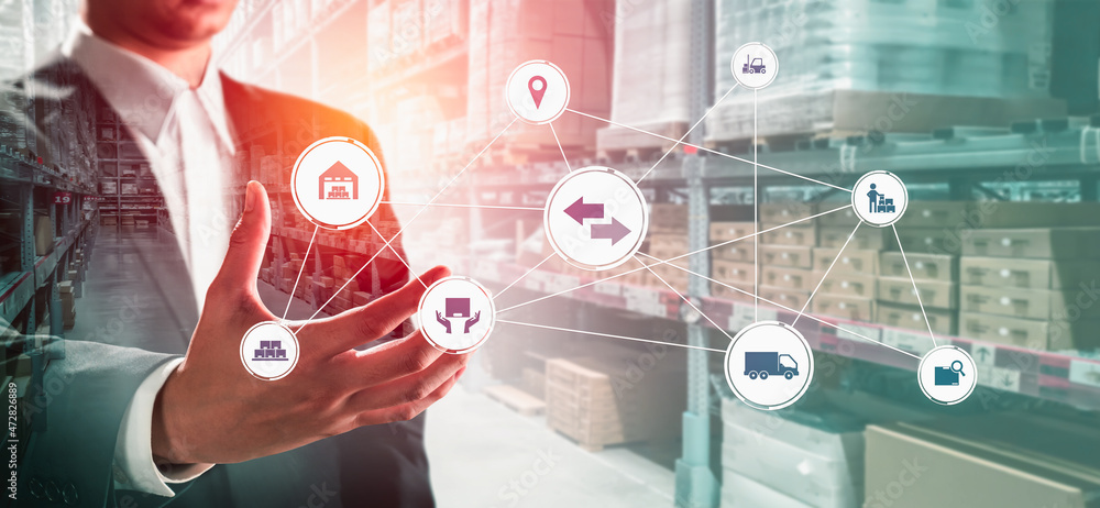Poster smart warehouse management system with innovative internet of things technology to identify package 