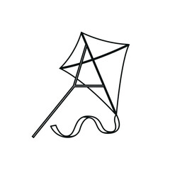 Kite toy line icon vector