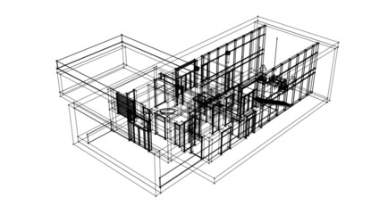 Modern house architectural drawing