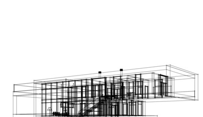 Modern house architectural drawing