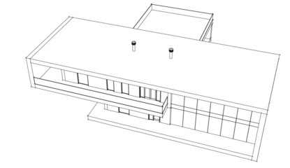 Modern house architectural drawing