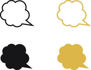 Set of speak bubble text, chatting box, message box, cloud box perfect for thinking sign symbol.