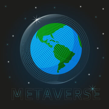 planet Earth in cyber metaverse