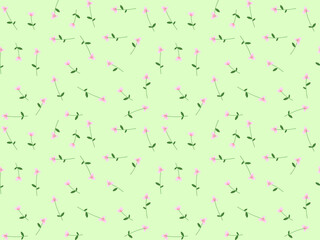 flower seamless pattern on green background