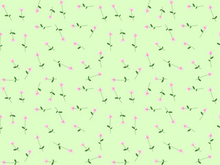 flower seamless pattern on green background