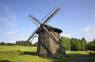Fototapeta na wymiar Windmill in Khokhlovka. Perm krai. Russia.