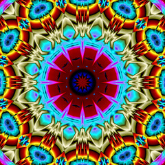 3d effect - abstract colorful mandala graphic